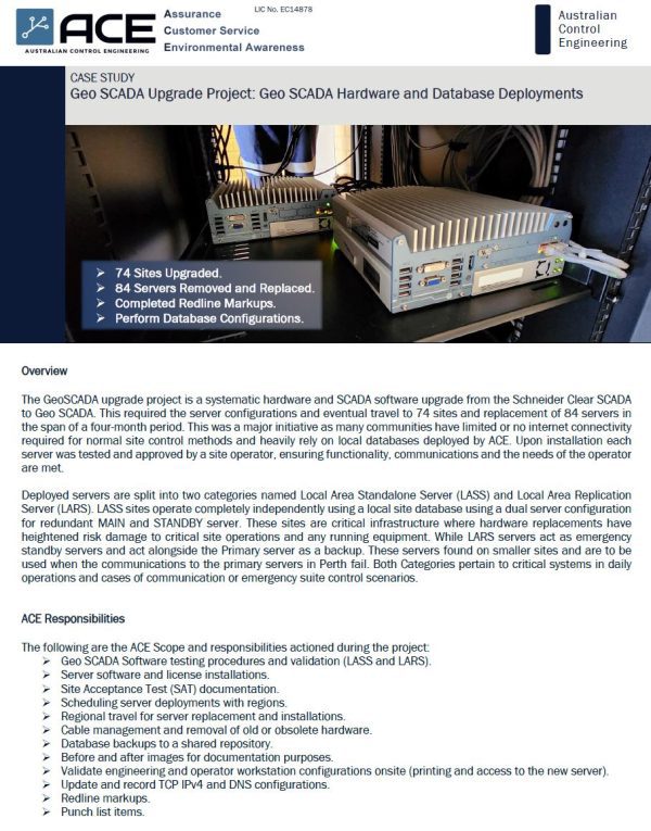 Wastewater Treatment Plan Control System Works - Case Studies - ACE